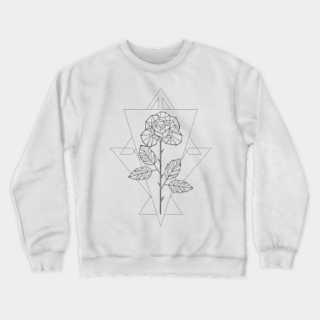 Polygonal Rose Crewneck Sweatshirt by Blackmoon9